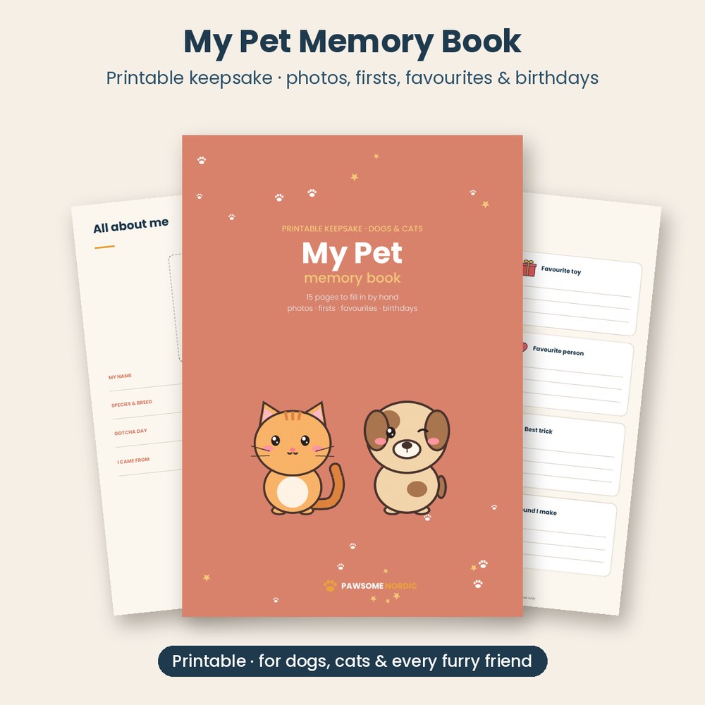 My Pet Memory Book – Printable Keepsake for Dogs & Cats